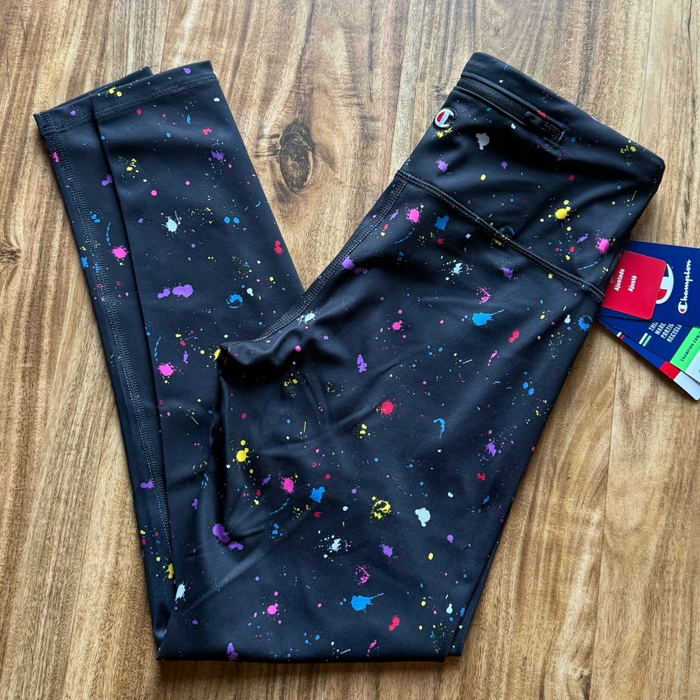 Women’s small sm black champion fitted workout Leggings with zipper pocket
